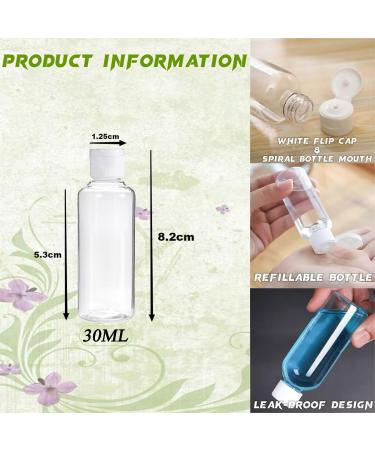 20 Pcs 30ml Plastic Travel Bottles for Toiletries Empty Refillable Transparent Containers Cosmetic Flip Cap Bottles for Toiletries Shampoo Lotions Cosmetics with 4pcs Funnels and 2 Sheets Free Labels 01 - Buy Online on GoSupps.com