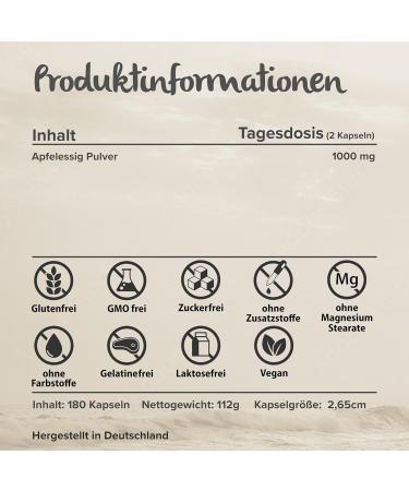 High Dose Apple Cider Vinegar 180 Capsules | 1000mg Daily | Vegan & Lab Tested | 3-Month Supply - Buy Online on GoSupps.com