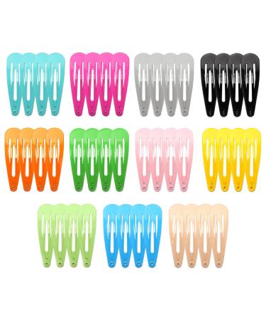 AyeVision 80 Pieces Hair Clips Curl Snap Metal Assorted Colors 5cm Barrettes