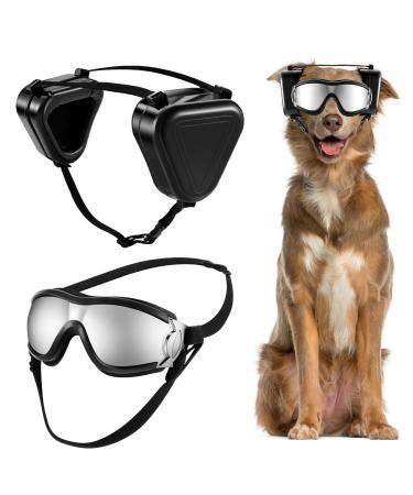 Hearing Protection for Dogs with Dog Sunglasses Dog Goggles, Dog Accessories Noise Cancelling Ear Muffs for Dogs Dog Glasses for Wind Protection Dust Protection Fog Protection Pet Accessories