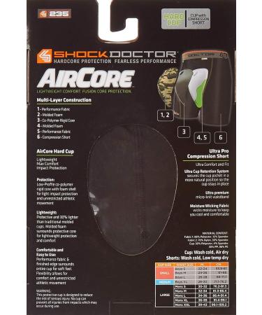 Shock Doctor Adult 235 Compression Short with Hard Cup - Black, X-Large - Buy Online on GoSupps.com