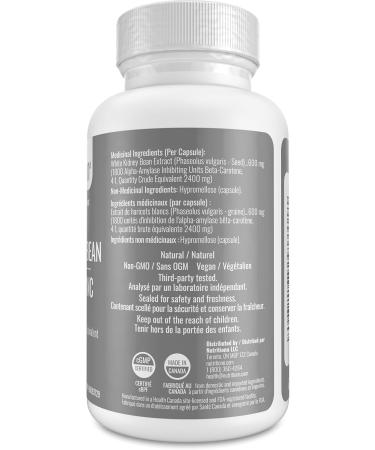 White Kidney Bean Extract Supplement - Slows Carb Digestion - 600 mg Capsules 4:1 Extract 100 Servings - Premium Natural Non-GMO Third-Party Tested Made in Canada - Nutritionn - Buy Online on GoSupps.com