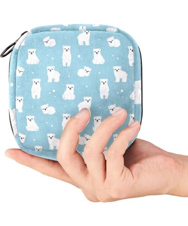 Bear Print Pattern Sanitary Napkin Storage Bag | Large Capacity Menstrual Cup Pouch | Girls Travel Portable Makeup Organizer - Color 12 - Buy Online on GoSupps.com