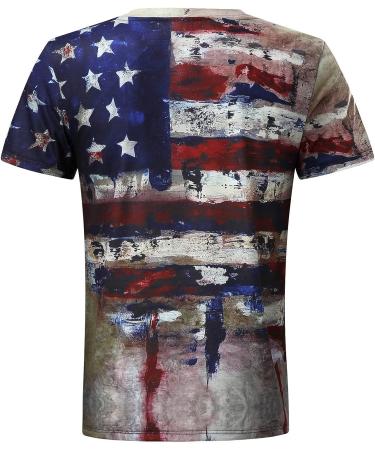 Men's American Flag Graphic T-Shirt - 4th of July Independence Day Tee (XX-Large) - Buy Online on GoSupps.com