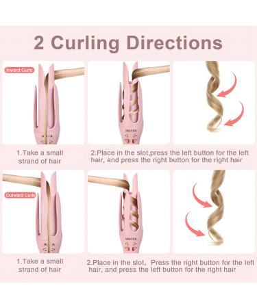SIQUER Automatic Curling Iron - 1.25" Anti-Tangle Auto Curling Wand with 10s Timer & 5 Heat Settings - Fast Heating Spin Hair Styler (Pink) - International Shipping Available - Buy Online on GoSupps.com