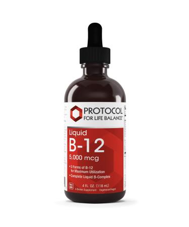 Protocol Liquid B-12 5 000mcg - Vitamin B Complex with Niacin - 4 Fl. Oz. (118 mL)