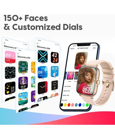 A-TGTGA Smart Watch for Women | 150+ Dial/Receive Calls Faces | Android & iPhone Compatible | Fitness Tracker with Sleep HR Monitoring | SMS Reminder | IP67 Waterproof | Rose Gold - Buy Online on GoSupps.com
