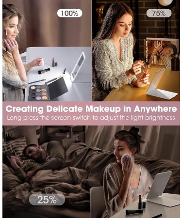 Jack & Rose Folding Travel Mirror with LED Light - Portable Lighted Makeup Mirror - Buy Online on GoSupps.com