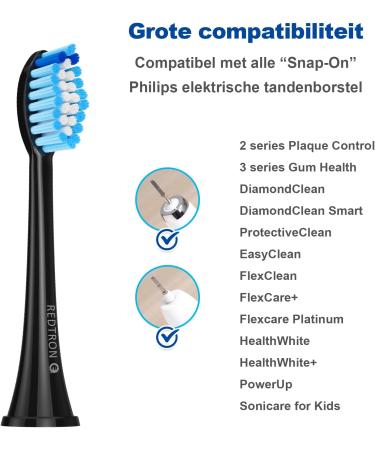 REDTRON replacement brush heads for Philips Pro Results 8 pieces replacement brush heads for FlexCare ProtectiveClean HealthyWhite EasyClean and PowerUp black 8 Black and blue - Buy Online on GoSupps.com
