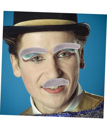 Hakidzel Adult Cosplay Set - Funny Old Man Fake Mustache & Glue-On Eyebrows for Halloween Costume - Buy Online on GoSupps.com