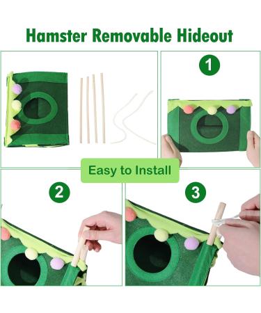 VERTUPET Guinea Pig Hideaway Bed House - Small Animal Hideout Toy for Rabbits, Chinchillas, Hamsters - Sturdy Cage Accessory - Green (Medium) - Buy Online on GoSupps.com