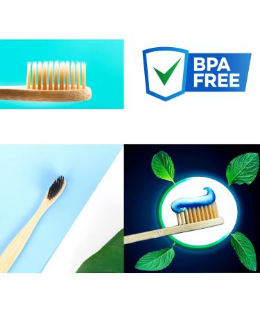 Buy GreenMingle Bamboo Toothbrushes - Eco-Friendly Biodegradable Organic Wooden Toothbrushes (Medium Bristles) - 10 Pack - Buy Online on GoSupps.com