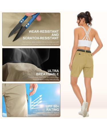 Jessie Kidden Women's Stretch Cargo Shorts - Lightweight Quick Dry Work Pant - Khaki 16 - Buy Online on GoSupps.com