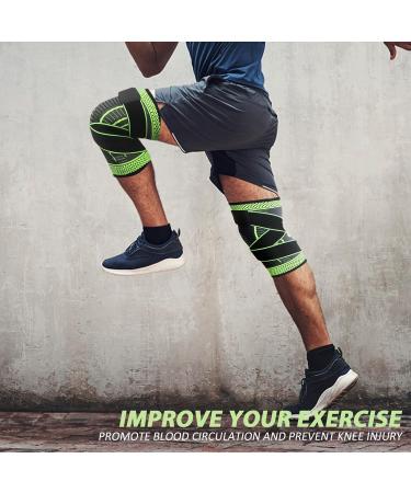 Adjustable Knee Support Brace 1 pack Compression Knee Sleeves for Men Women Use for Meniscus Tear Arthritis Tendinitis Ligament Injury Weight Lifting Anti Slip Knee Brace (Green X-Large) Green X-Large - Buy Online on GoSupps.com