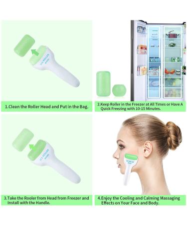 BFASU Ice Roller Set - 2 PCS Face Roller & Mini Eye Roller for Puffiness & Pain Relief (Green) - Buy Online on GoSupps.com