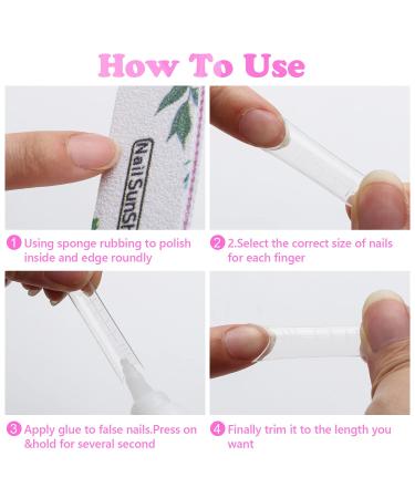 120 Pcs Transparent Acrylic Nail Tips - C Curve Builder Gel with Nail File | Ideal for Extensions & Practice - Buy Online on GoSupps.com