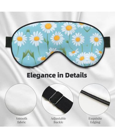 Buy White Daisy Light Blue Sleep Mask | Adjustable Breathable & Fashionable Eye Mask for Comfortable Sleep International Shipping Available - Buy Online on GoSupps.com