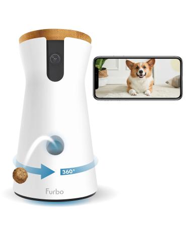 Furbo 360 Dog Camera: New 2022 Rotating 360 View Wide-Angle Pet Camera with Treat Tossing, Color Night Vision, 1080p HD Pan, 2-Way Audio, Barking Alerts, WiFi, Designed for Dogs