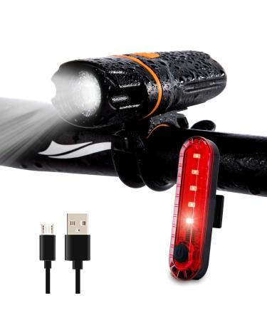 Wastou Bike Lights, Super Bright Bike Front Light 1200 Lumen, IPX6 Waterproof 6 Modes Cycling Light Flashlight Torch with USB Rechargeable Tail Light(USB Cable Included) new