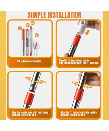 Shower Brush for Cleaning 180 Rotating Shower Scrubber with Long Retractable Handle and Water Wiper for Bathroom Kitchen Wall Floor Cleaning Supplies - Buy Online on GoSupps.com