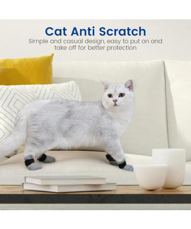 Hemoblo Cat Claw Covers - Scratch Protection & Breakable Mesh Paw Caps for Cats | 4 Pcs Gray (10x9x0.5cm) - Ideal for Grooming & Bathing - Buy Online on GoSupps.com