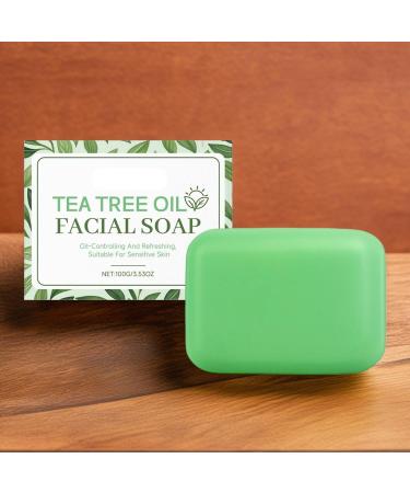 Savon Solide - 100g Savon pour Le Visage L'huile D'arbre Th - Savons Solide Visage et Corps Convient pour Les Voyages Un Usage Domestique Le Bain Quotidien et Le Nettoyage Du Visages - Buy Online on GoSupps.com