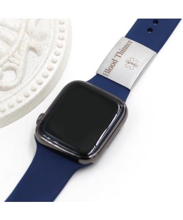 Uloveido Unisex Stainless Steel Engraved Blood Thinner Medical ID Tag for Apple Watch - Y4313-White - Buy Online on GoSupps.com