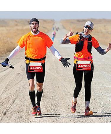 Premium Running Number Belt - Elastic Gel & Reflective Strip for Runners Cyclists & Triathletes | Adjustable Hip Belt with Bag - Buy Online on GoSupps.com