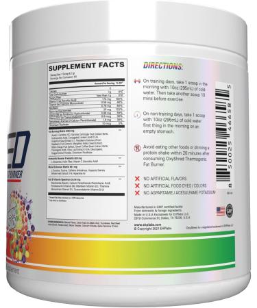 EHP Labs OxyShred Pre Workout Powder - Preworkout Powder with L Glutamine & Acetyl L Carnitine, Energy Boost Drink - Rainbow Candy, 60 Servings - Buy Online on GoSupps.com