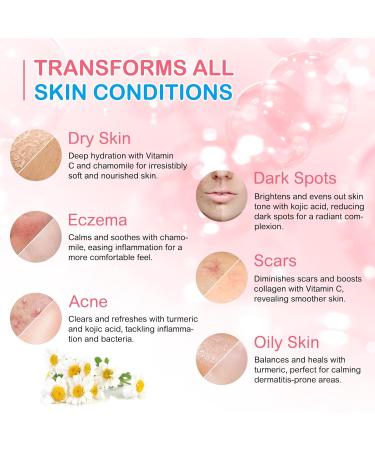 Turmeric & Kojic Acid Cleansing Pads - 40 Exfoliating Pads for Face & Body | Brightening Oil Balancing & Dark Spot Reduction with Vitamin C & B5 - Buy Online on GoSupps.com