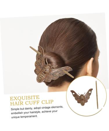 Ipetboom Retro Hair Sticks Moth Hairpin Muffin Plastic Dome Miss Retro Hair Styling Pin - Buy Online on GoSupps.com