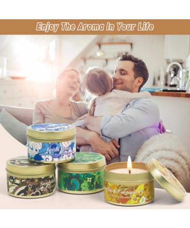 Scented Candles Set - Long Lasting Soy Wax Tin Candles for Home Fragrance | Perfect Gift Set for Women | Mother's Day Christmas Birthday Housewarming | 6 Charming Scents - Buy Online on GoSupps.com