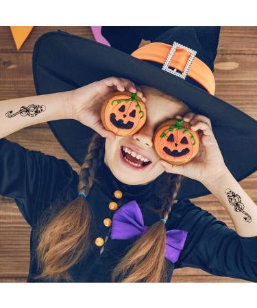 Konsait 20 Sheets Halloween Death Eater Tattoos - Dark Mark Skull Snake Fake Temporary Stickers for Adults & Kids | Halloween Cosplay Party Favors - Buy Online on GoSupps.com
