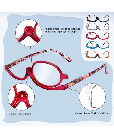 Dunzy 5 Pairs Magnifying Makeup Glasses for Women - Flip Down Cosmetic Reading Spectacles +2.50 - Buy Online on GoSupps.com