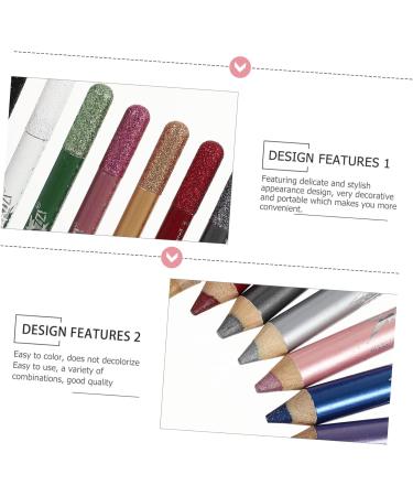 BELLIFFY 12pcs Pearlescent Eyeshadow Pencil Shimmer Eyeliner Waterproof Eyeshadow Glitter Crayons Wood - Buy Online on GoSupps.com