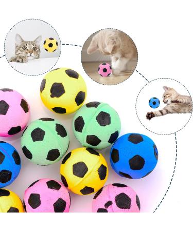Molain Foam Sponge Balls Cat Toy 10 Pieces Soccer Cat Balls Large Cat Toy Balls Cat Play Toy Cats Interactive Ball Toy Indoor Outdoor 4 cm blue pink yellow green - Buy Online on GoSupps.com