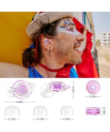High Fidelity Concert Ear Plugs - 2 Pairs Silicone Noise Reduction 24dB for Festivals Nightclubs DJs & Musicians - Purple - Buy Online on GoSupps.com