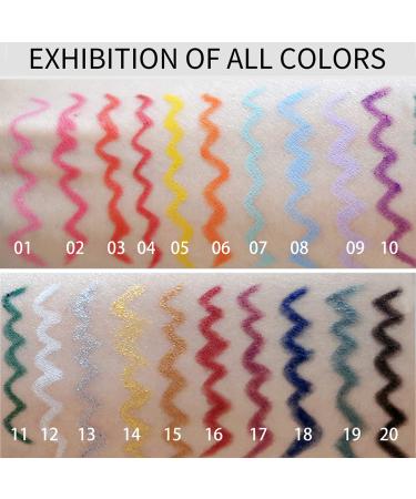 20 Colors Eyeliner Pen Set - Waterproof Metallic Glitter Eye Makeup Kit for Women - Professional Retractable Eye & Lip Liner - 20PCS - Buy Online on GoSupps.com