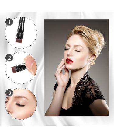 Premium Casted Eyeliner Brush - Finer Angled Gel Brush for Eyebrows & Lace Art - Black Fiber Bristle Makeup Tool - Buy Online on GoSupps.com