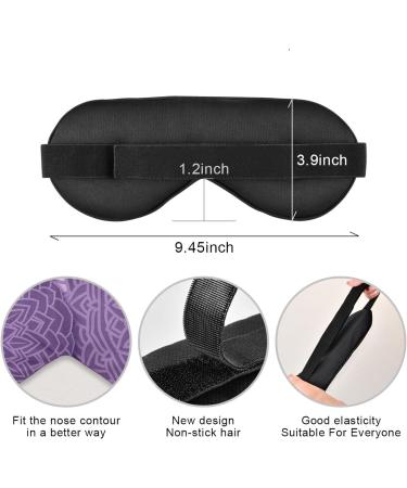 Haskirky Light Blocking Eye Mask - Breathable & Adjustable for Adults | Ideal for Travel, Yoga & Meditation - Purple Mandala Design - Buy Online on GoSupps.com