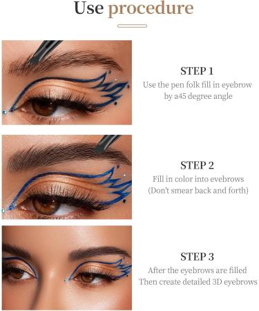 Eyebrow Pencil 4-Point Fork Tip Waterproof Eyebrow Pencil Smudgeproof Eyebrow Pencil Long Lasting Natural (4) - Buy Online on GoSupps.com