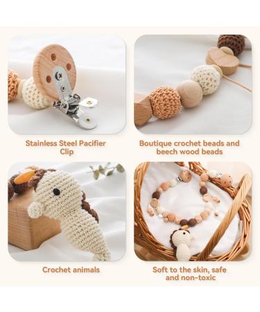 Buy Mamimami Home Wood & Cotton Crocheted Hippocampus Stroller Chain Toy - Perfect Birth Gift for Girls & Babies 0+ Months - Buy Online on GoSupps.com