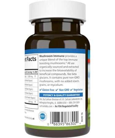 Carlson - Mushroom Complex Organic Blend with Turkey Tail Reishi Maitake Shiitake Chaga Non-GMO 50 Vegetarian Capsules 50 Count (Pack of 1) - Buy Online on GoSupps.com