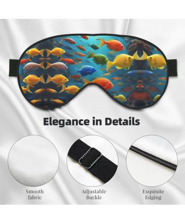 Colorful Fishes Print Unisex Sleep Eye Mask | Soft Comfort Eye Shade for Travel Yoga & Shift Work - Buy Online on GoSupps.com