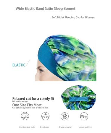 Silk Satin Bonnet for Women | Wide Band Hair Bonnet for Curly & Long Hair | Jumbo Bonnet for Sleeping (Large Green) - Buy Online on GoSupps.com