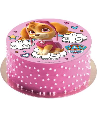 Deko Zauber24 Paw Patrol Edible Cake Liner Set - 20cm Cake & 20 Muffin Upleater - Children's Birthday Decoration (PAW Patrol No. 6 Skye) - Buy Online on GoSupps.com