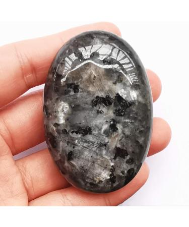 Manekieko Natural Black Labradorite Worry Stones | Healing Crystal Massage | Oval Palm Pocket Energy Stone - International Shipping Available - Buy Online on GoSupps.com