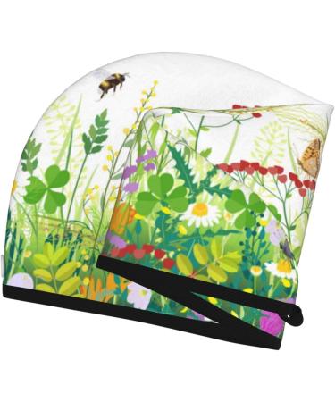 Hair Towel Wrap | Quick-Dry Hair Turban with Button | Eco-Friendly Design (Plants and Insects - Buy Online on GoSupps.com
