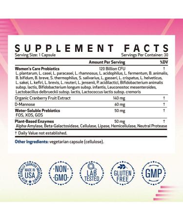 REMEDIATE Women's Probiotic 120 Billion CFU with Cranberry & D-mannose for Feminine Health - 30 Delayed Release Caps - Buy Online on GoSupps.com